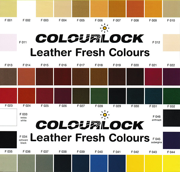 Leather Fresh Dye and Toner Colour Chart